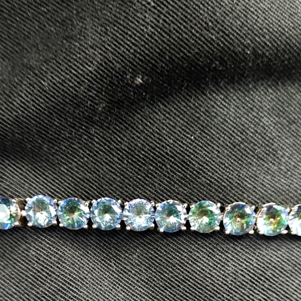 Elegant Blue and Green Gemstone Bracelet